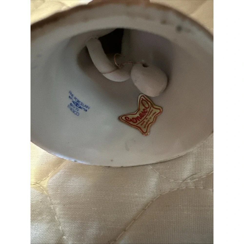 Vintage Enesco Horned Owl Porcelain Bell 1979 4